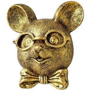 Animal Head Wall Art Sculptures Gold Rat Vintage 3d Wall Decor Art For😋